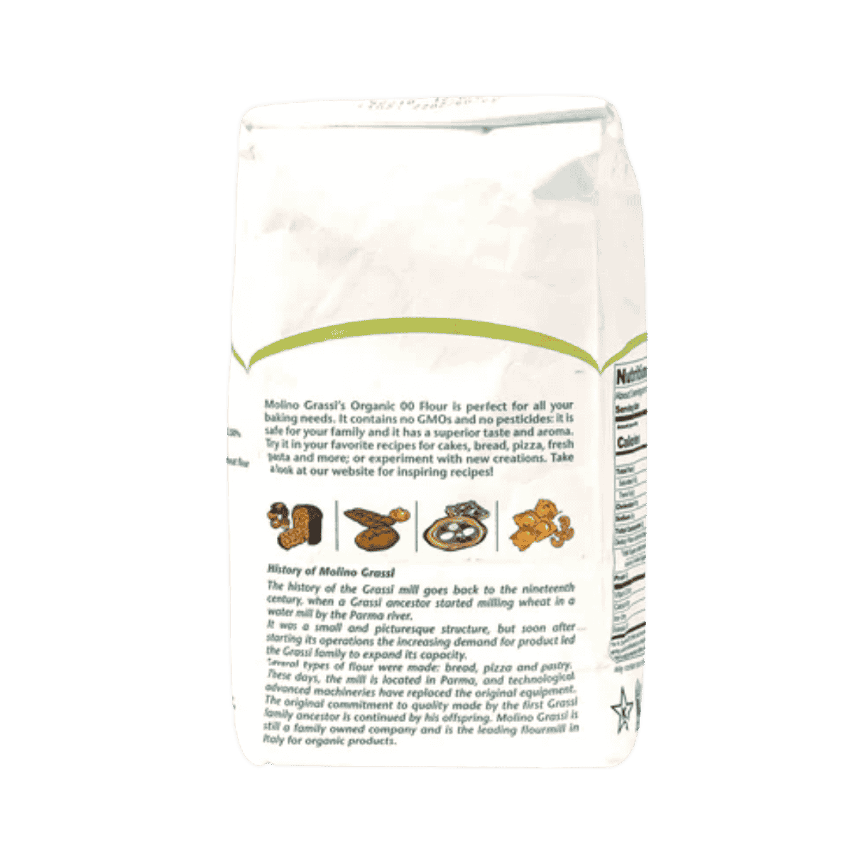 Molino Grassi Organic Italian 00 Flour – Soft Wheat for Bread, Pizza & Pasta (2.2 lb)