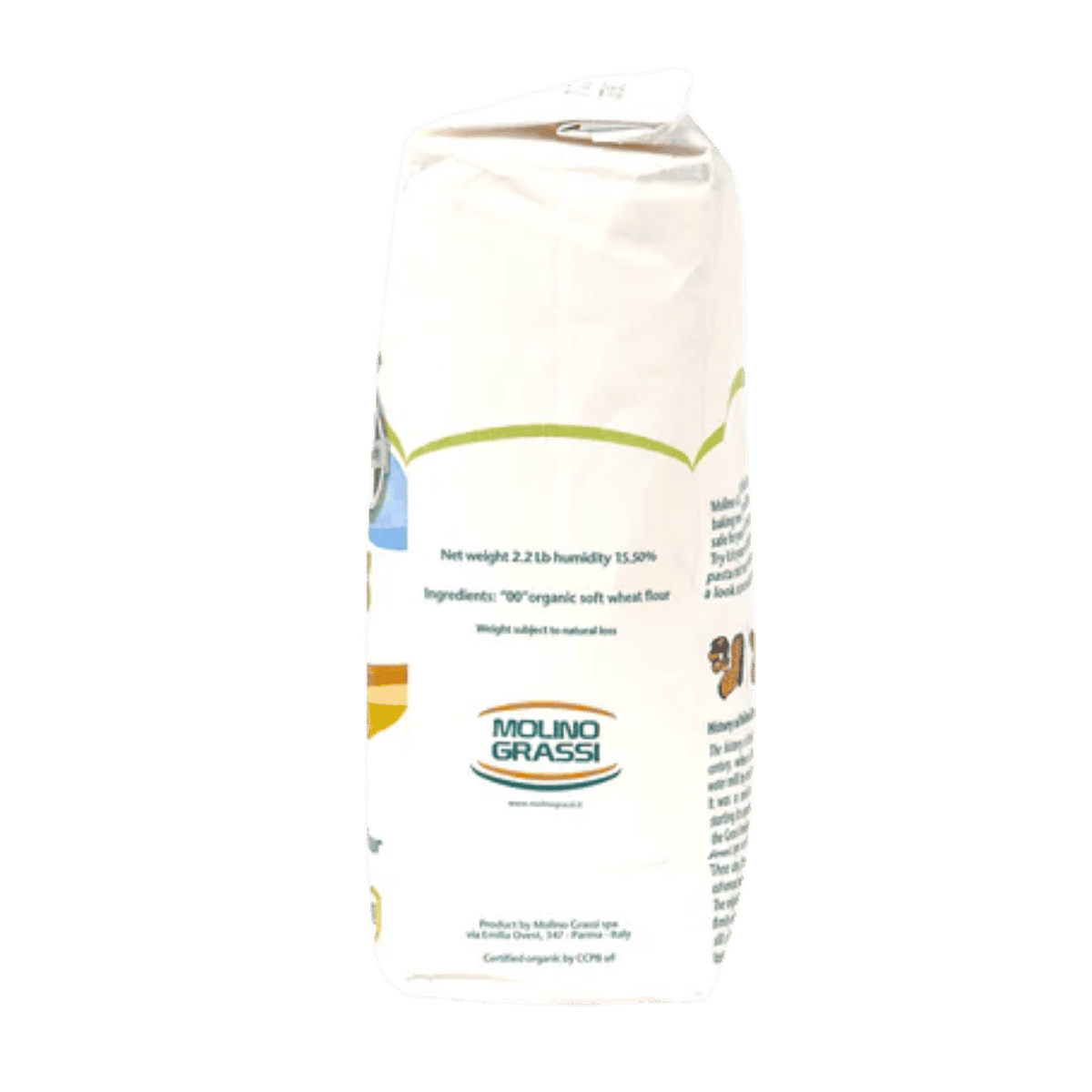 Molino Grassi Organic Italian 00 Flour – Soft Wheat for Bread, Pizza & Pasta (2.2 lb)