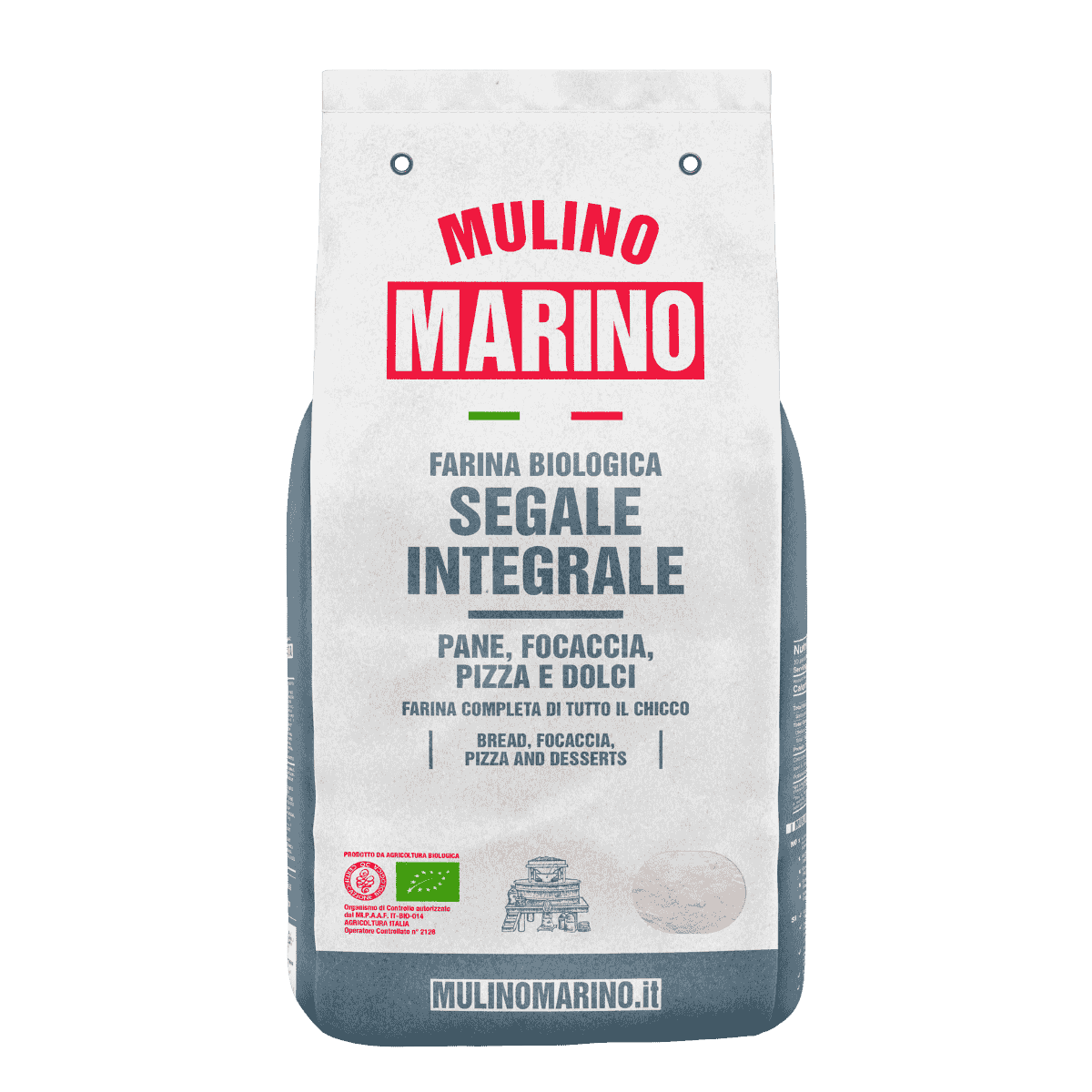 Mulino Marino Organic Wholemeal Rye Flour Stone-Ground (1 kg)