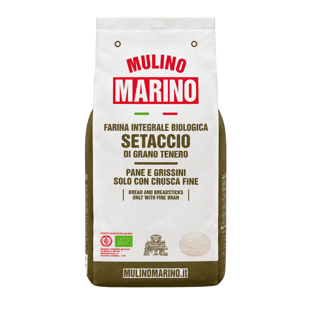 Mulino Marino Setaccio Organic Semi-Whole Wheat Flour (1kg/2.2lbs)