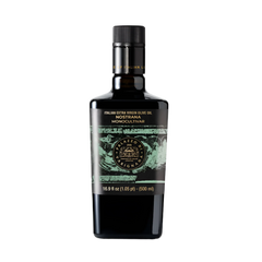 Bottle of Italian extra virgin olive oil on a white background