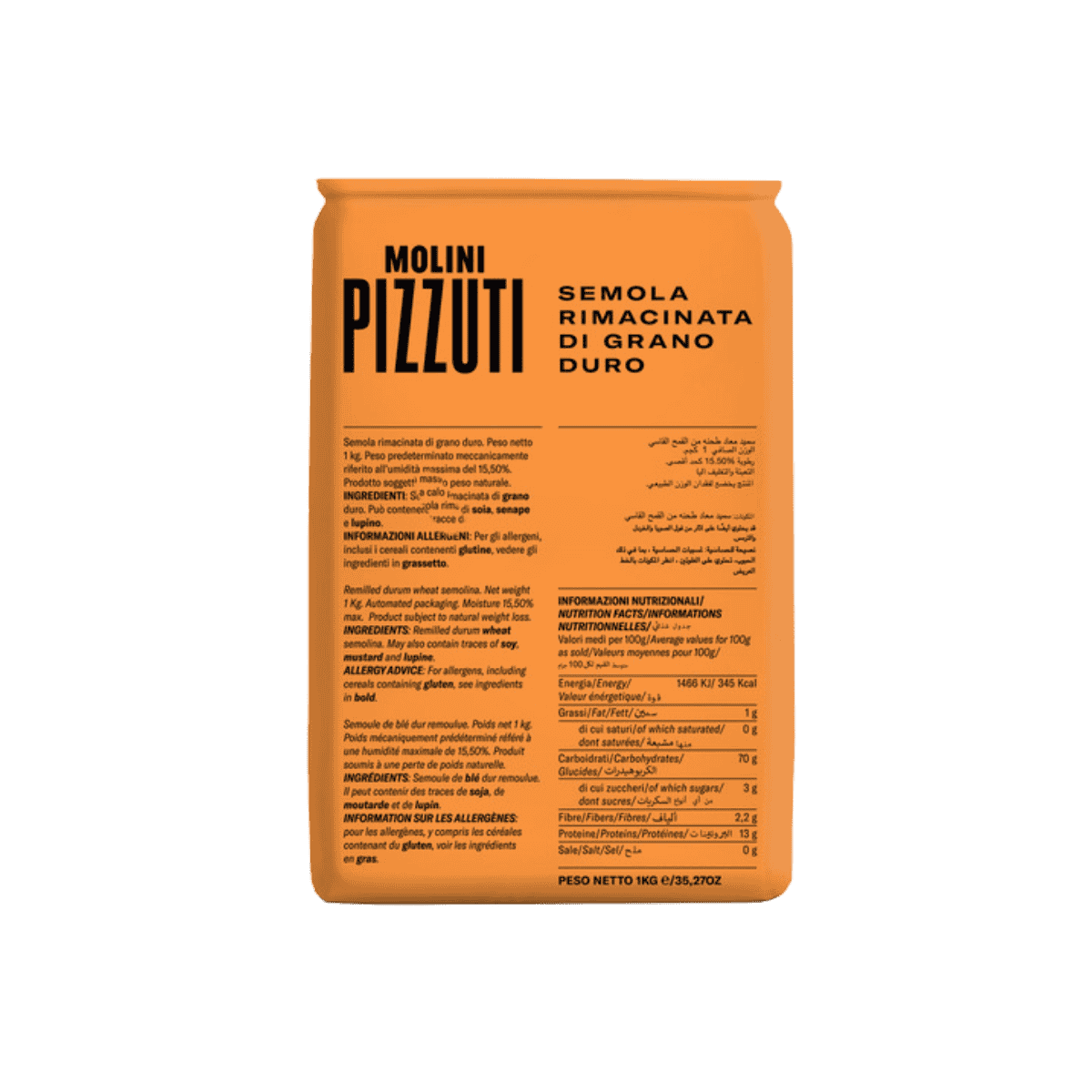 Molini Pizzuti Remilled Durum Wheat Semolina (1kg/2.2lbs)