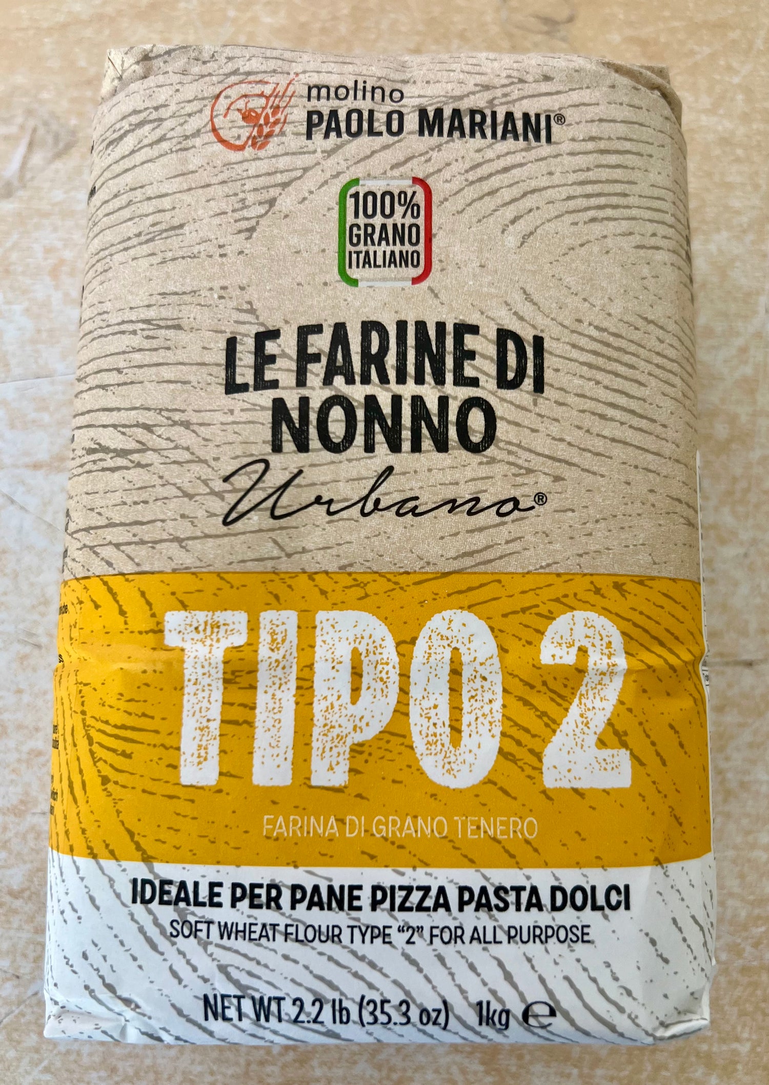 Molino Paolo Mariani Tipo 2 Flour (1kg / 2.2lbs) – for Bread, Pizza & Desserts