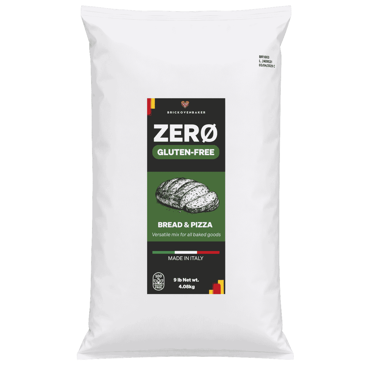 ZERO Gluten-Free Bread & Pizza Flour Mix – Made in Italy (9lbs/4.1kg)