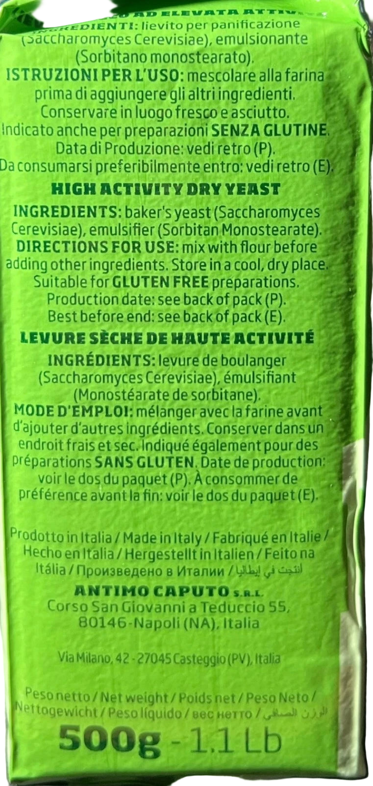 Caputo Dry Yeast 500 gr (Lievito Secco 100% Italiano)