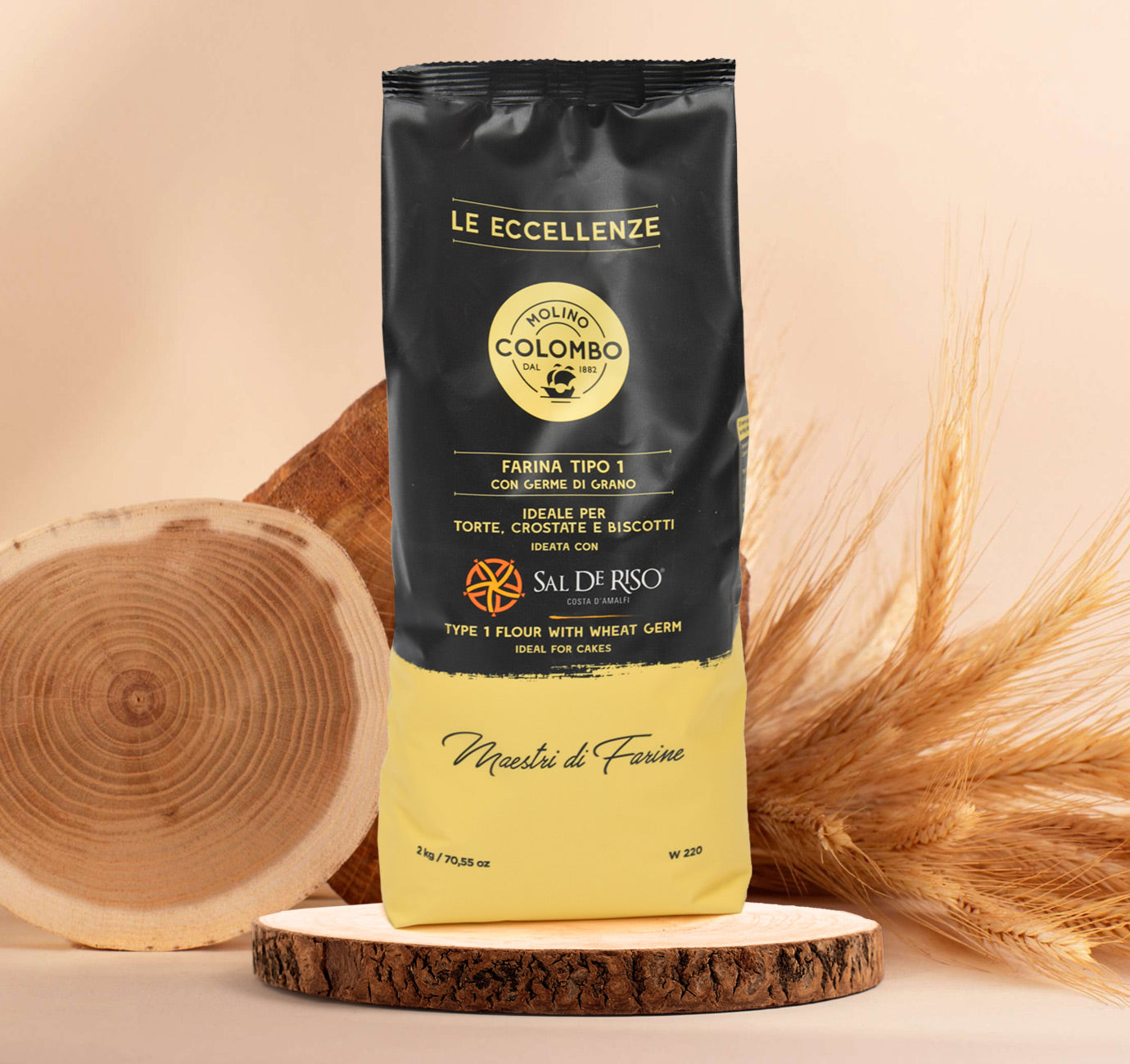 Molino Colombo Sal De Riso Type 1 Flour for Cakes, Tarts & Cookies (2kg/4.4lbs)
