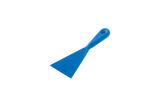 Blue plastic scraper on a white background